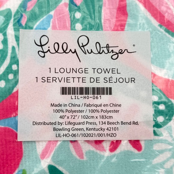 Lilly Pulitzer Lounge Towel Pink Blue Green Floral Paisley LIL-HO-061 40x72 NEW - Picture 16 of 16